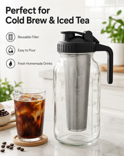 64oz Cold Brew Coffee Maker & Iced Tea Maker Mason Jar Pitcher Set Tea Makers price