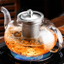 Glass Teapot Stovetop 40 OZ/1200ml, Borosilicate Clear Tea Kettle with Removable Tea Makers price