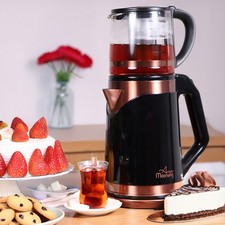 Any Morning Electric Turkish Teapot, Stainless Steel Tea Maker, Cordless Kettle Tea Makers price