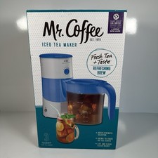 Mr. Coffee TM70 Iced Tea Maker 3 Qt White/Blue w/ Dishwasher-Safe Pitcher New!! Tea Makers price