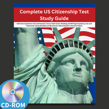 US Citizenship, Civics Test, Study Guides, English Questions & Answers on CD-ROM History Study Guides price