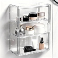 Wall Mount Adhesive Medicine Cabinet,Waterproof Small Bathroom Wall Cabinet W/ Medicine & Supply Cabinet price