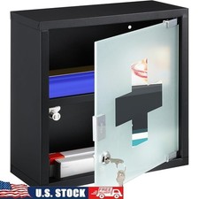Lockable Medicine Cabinet Wall Mount Stainless Steel Organizer Medications New Medicine & Supply Cabinet price