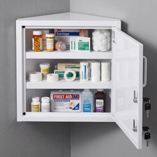 Locking Medication Cabinet with Document Pocket, Metal Wall Mounted Medication C Medicine & Supply Cabinet price