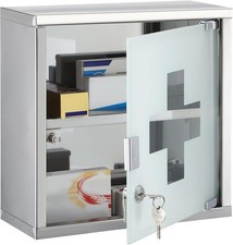 First Aid Wall Cabinet with Lock Medicine Mounted Bathroom Storage Hanging Medicine & Supply Cabinet price