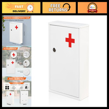 Lockable Steel Wall-Mount Medical Cabinet, 2-Tier Storage Box, Keyed Organizer f Medicine & Supply Cabinet price