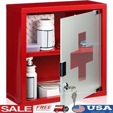 Lockable Medicine Cabinet Wall Mount Stainless Steel Storage First Aid Supplies Medicine & Supply Cabinet price