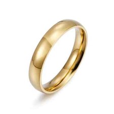 4MM Stainless Steel Gold Plated Men Women Wedding Ring Band Size 4-13 Gold Ring price