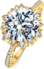 Moissanite Flower Engagement Rings, D VVS1 S925 Sterling Silver, 18K Gold plated Gold Ring price