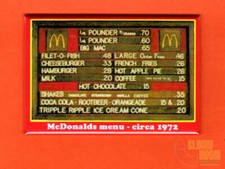 McDonalds vintage menu board circa 1972 2x3" fridge/locker magnet Fridge Magnet price