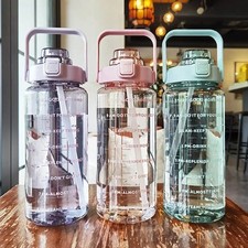 2L Sports Water Bottle Time Marker with Straw Large Gym Travel Drinking Bottle Water Bottle price