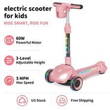 Commugo Electric Scooter Kids  Light-Up 3 Wheels Lean-to-Steer 5 mph 3-12 Years Scooter price