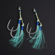 2 Pairs BKK Saltwater Double Assist Hooks Slow Pitch Jigging Fishing Hooks Fishing Hook (Jig) price