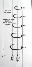 100 Barbless Black-Nickel JIG Hooks-MC-5220..5 Sizes Available Fly-Tying Hooks Fishing Hook (Jig) price
