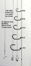 50 Extra Wide Gap Jig Hooks CW-55BL-Barbless, Black-nickel-Combine Shipping Fishing Hook (Jig) price