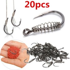 20/40Pcs Carp Fishing Hook with Spring Ring Barbed Swivel  Explosion Jig Hooks Fishing Hook (Jig) price