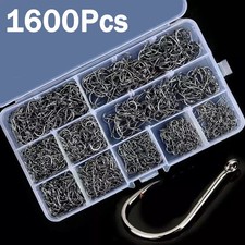 Carbon Steel Fishing Hooks 50-1600pcs, Circle Hooks Assortment for Fishing NEW Fishing Hook (Jig) price