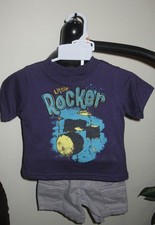 Boy Two Piece Short Set Purple 12 Months Short Sleeves Baby T-shirt price