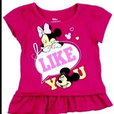 Disney Minnie Mickey Mouse Magenta T Shirt Cotton Toddler Sizes 4T Ruffle NEW Baby T-shirt price