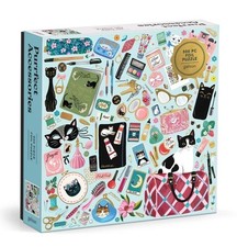 Galison 500 Piece Puzzle Purrfect Accessories Foil Puzzle Cats Speed Puzzling Puzzle & Accessories price