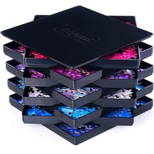 Black 8x8 Jigsaw Puzzle Accessories Sorting Trays with Lid Puzzle Organizer Puzzle & Accessories price