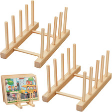 Barydat 2 Pcs Wooden Puzzle Display Stand Jigsaw Holder Rack Puzzle Pot Lid Stor Puzzle & Accessories price