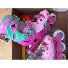 Roller skates girls side 1-3 pink and green adjustable new in box Skates price