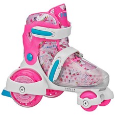 Derby 78mm Kids Girls Beginner Roller Sport Skate Unicorn Pink/White M Skates price