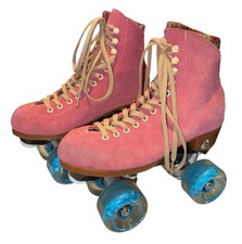 Moxi Malibu Roller Skates Pink Barbie Size 5 Women’s Suede Quad Outdoor Wheels Skates price