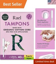 Tampons, Slim Applicator with Organic Cotton Core, Multipack, Regular and Sup... Sanitary Pads and Tampons price