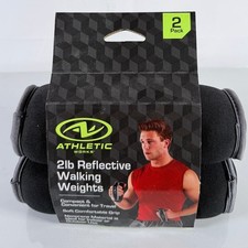 Athletic Works 2lb Reflective Walking Weights 2 Pack Black Neoprene Hand Weights Dumbbells & Hand / Ankle Weights price