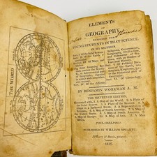 1816 Elements Of Geography Benjamin Workman 16th Edition With Maps Antique Text Geography price