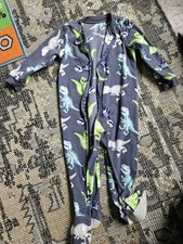Dinosaur Jammies Pj Zip Up Sleeper Warm Pajamas 24 MO 2 YO Baby Sleep Set price