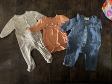 3pc Baby Outfit Set 0-3M Bodysuit, Sleeper, Bodysuit. Rabbit and Bear Organics Baby Sleep Set price