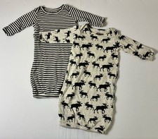 Set of 2 Baby Sleep Gowns 0–6M Organic Cotton Moose + Stripe Baby Sleep Set price