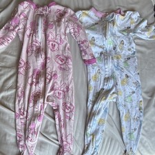 Disney Baby Girls 12M Footed Zip Sleeper One Piece 2-Pack Pink/White Minnie Baby Sleep Set price