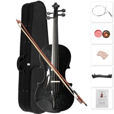 New Student Band 4/4 Acoustic Orchestral Violin Fiddle Black with Case Bow Rosin Violins price