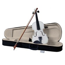 4/4 Full Size White Acoustic Violin w/ Case+ Bow +Rosin for Gift Violins price
