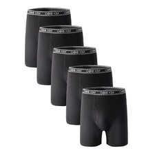 5PK Men's Soft Cotton Boxer Briefs Fly Front Underwear Size: XL. Fit for waist s Men's Boxer price