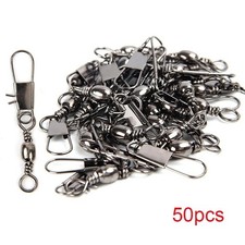50PCS Fishing Rolling Swivel Snap Connector Interlock Pin Lure Accessory Fishing Accessory price