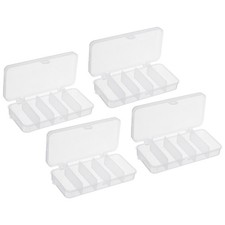 4pcs Fishing Tackle Box 5-Grid Fish Bait Hooks Accessory Storage Case Clear Fishing Accessory price