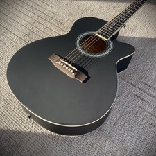 Full-Size Black Acoustic Guitar, Grand Auditorium Body with Cutaway, Spruce Top Acoustic Guitars price