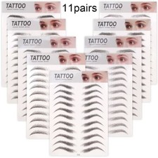 Eyebrow Tattoos 4D Hair-Like Waterproof Stickers 11 Pairs Black Makeup Temporary Eyebrow Makeup price