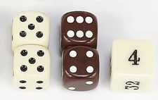 BACKGAMMON DICE SET IVORY AND BROWN 7/16" SQ. WITH DOUBLING CUBE Backgammon price