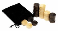 1.25 inch Wood Backgammon or Checkers pieces - 30 pieces with Bag Backgammon price