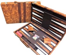 Backgammon 18" FREE SHIP Faux VYNL Leather Attaché Folding Board Game Gammon NEW Backgammon price