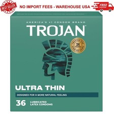 Trojan Ultra Thin Condoms For Ultra Sensitivity, Lubricated, 36 Count Pack Condoms price