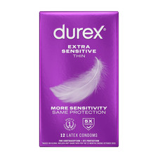 Extra Sensitive Thin Condoms, Lubricated Latex Condoms for Men, 12 Count Condoms price