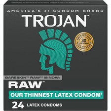 Trojan Raw Thin Latex Lubricated Condoms 24 Count Premium Protection Condoms price