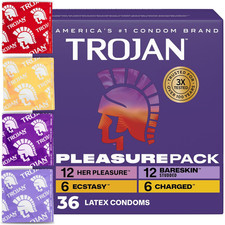 Trojan Pleasure Pack Condoms 36 Count Assorted Latex Lubricated Pack Condoms price